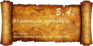 Blaskovics Adorján névjegykártya
